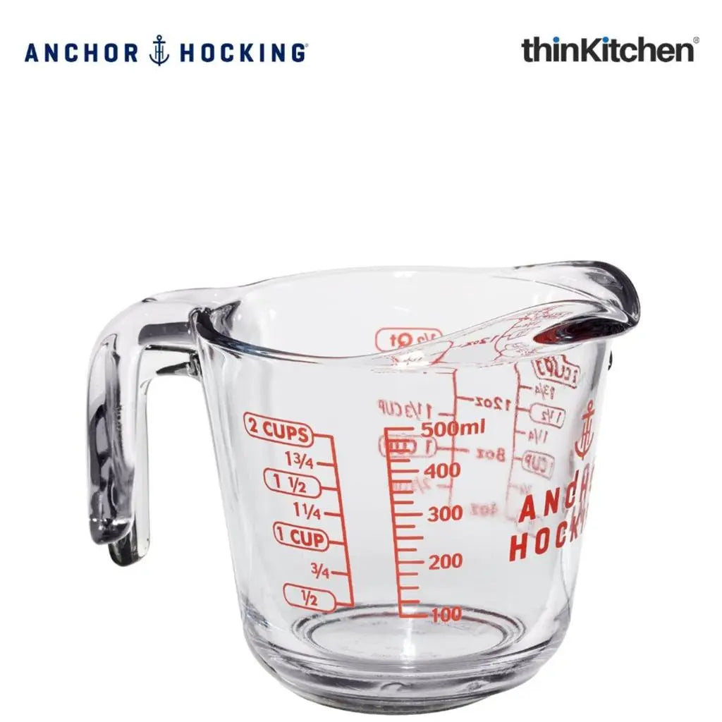 Anchor Hocking Glass Measuring Cup, 2 Cup, 16 fl oz with Red Markings
