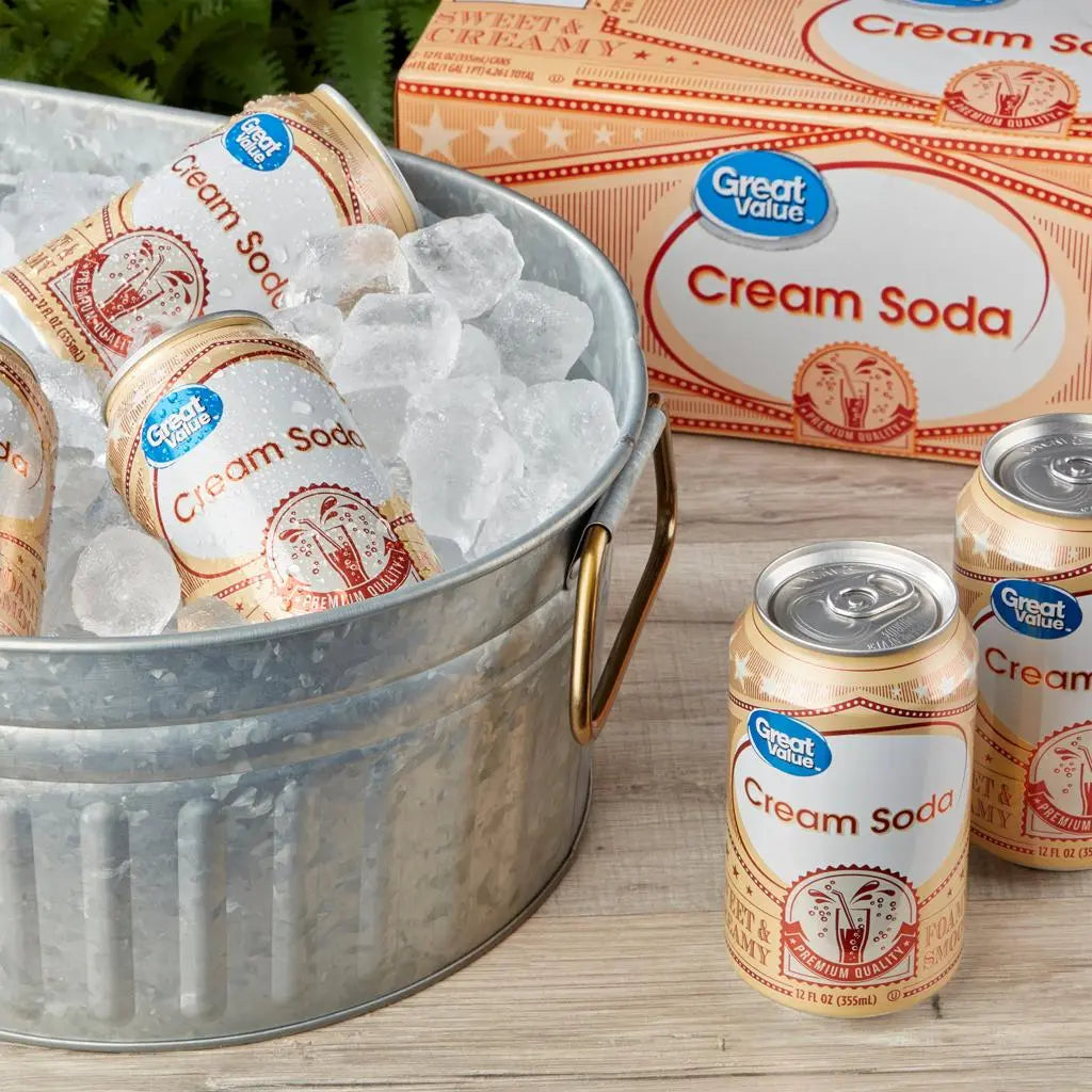 Title: Great Value Cream Soda Pop, 12 fl oz, 12 Pack Cans