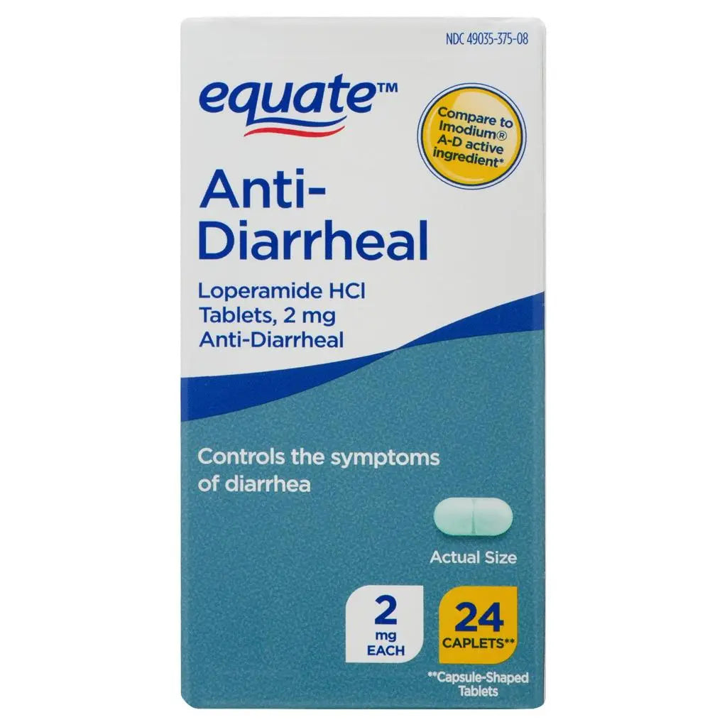 Equate Loperamide Tablets for Diarrhea Relief, 2 mg, 24 Count