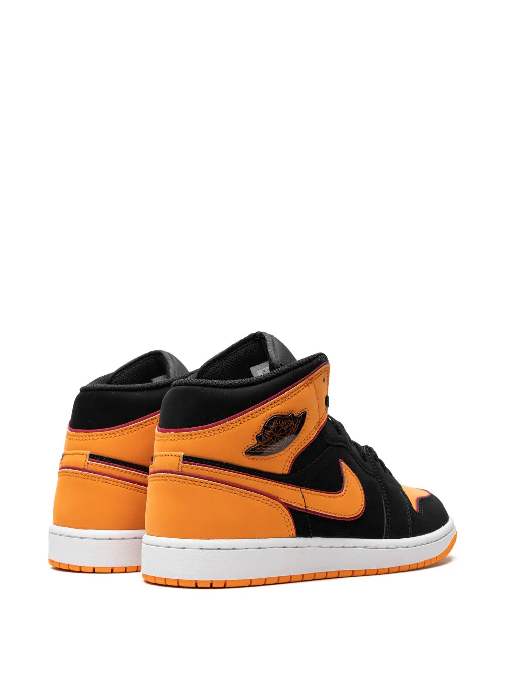 Air Jordan 1 Mid Black Orange Sneakers