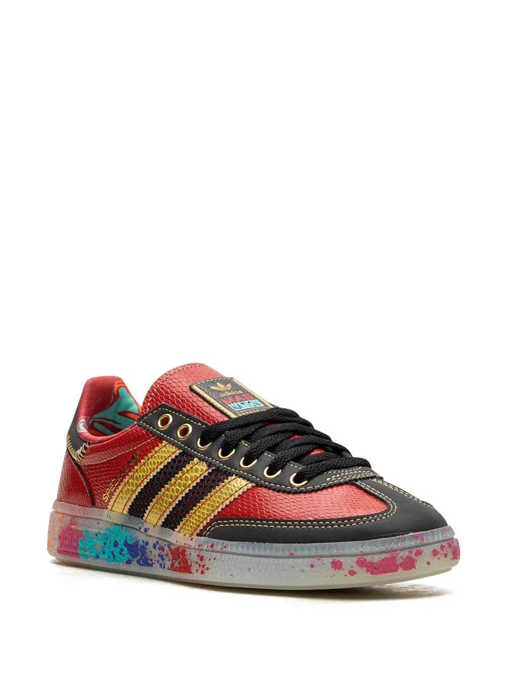 adidas Handball Spezial S.E.E.D. - Scarlet Gold Paint Splatter Sneakers