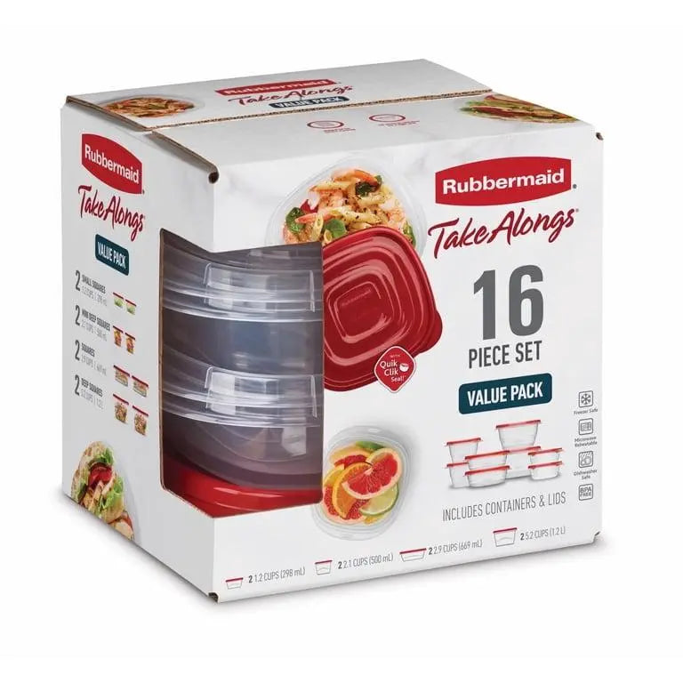 Rubbermaid TakeAlongs Food Storage Containers, 16-Piece Set