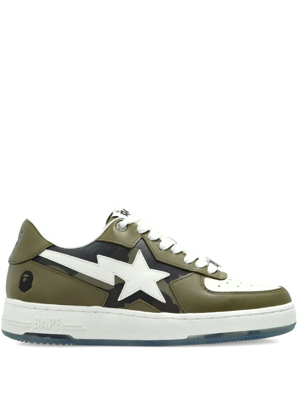 A Bathing Ape?Star-Patch Leather Sneakers