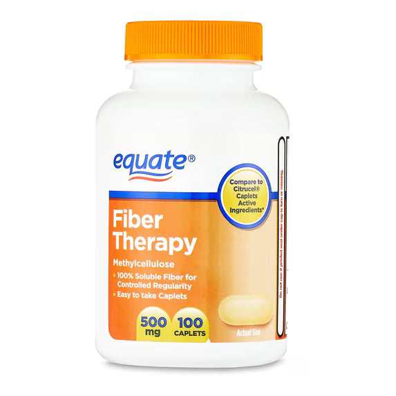 Equate Fiber Therapy Methylcellulose 500 mg – 100 Caplets