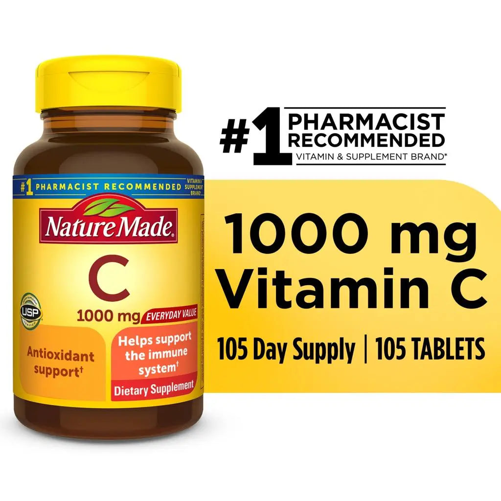 Nature Made Extra Strength Vitamin C 1000 mg Tablets, 105 Count