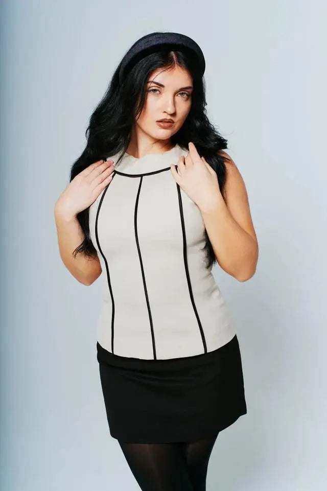 Striped Top in Nude