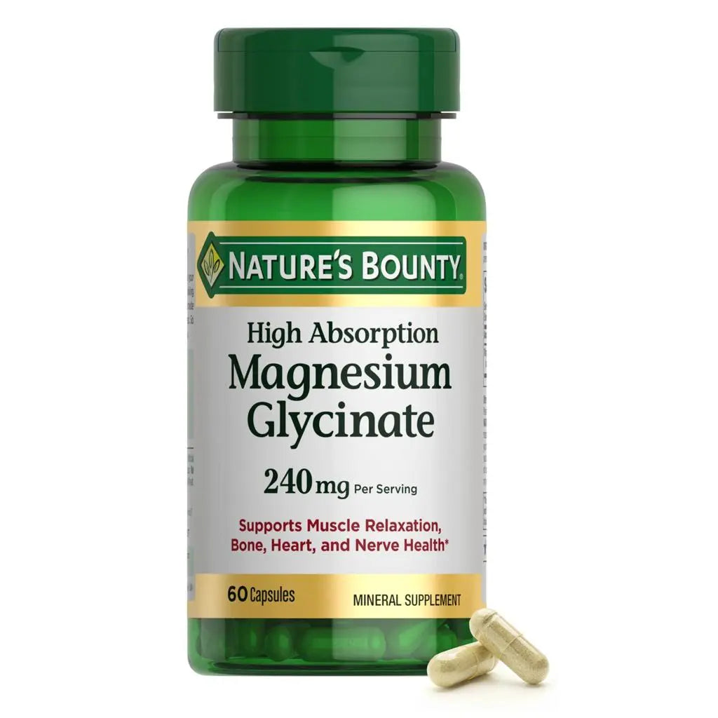 Nature's Bounty High Absorption Magnesium Glycinate 240mg, 60 Capsules