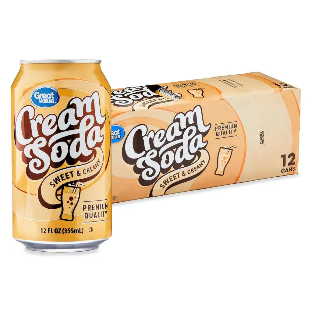 Title: Great Value Cream Soda Pop, 12 fl oz, 12 Pack Cans