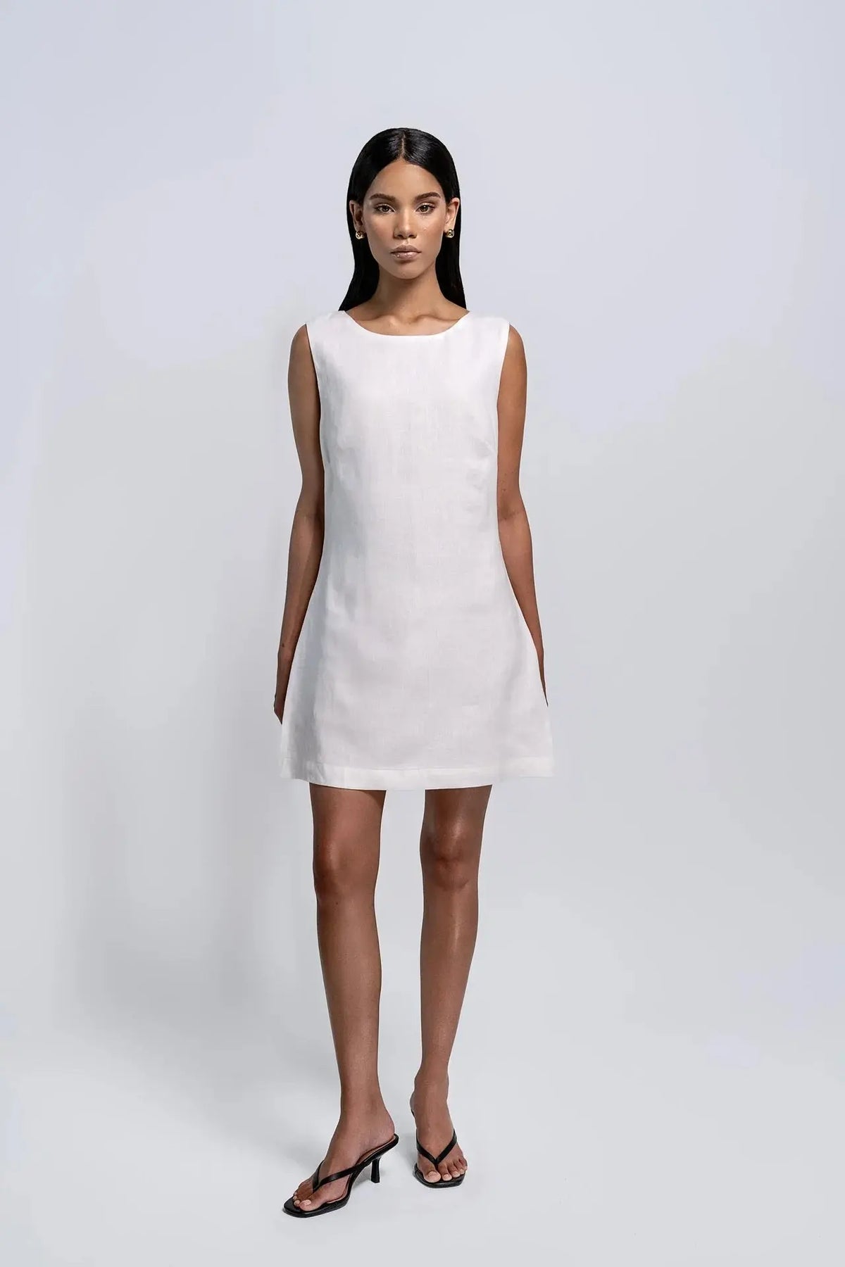 Orelia White Linen Mini Dress