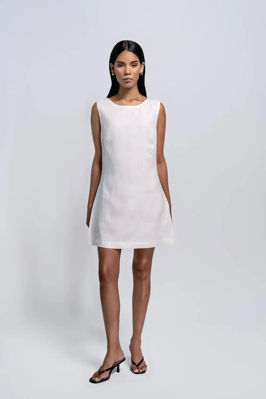 Orelia White Linen Mini Dress