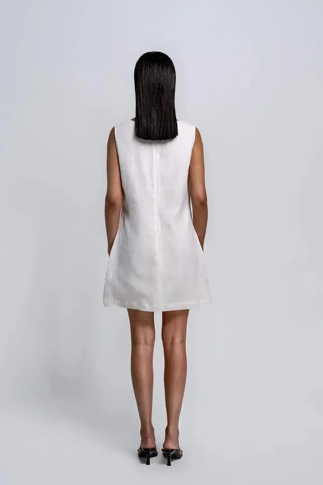 Orelia White Linen Mini Dress