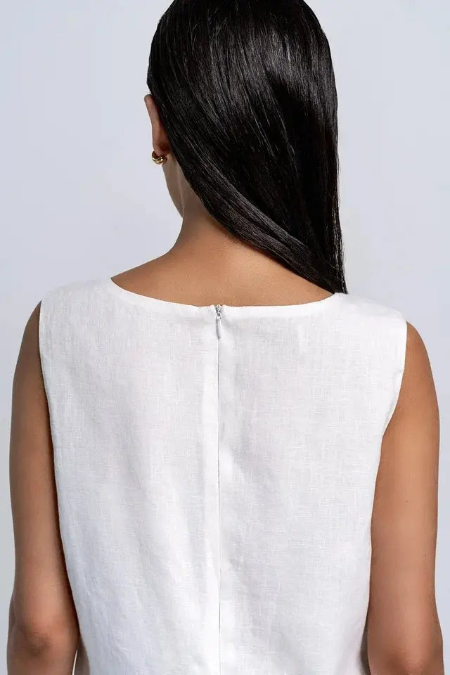 Orelia White Linen Mini Dress