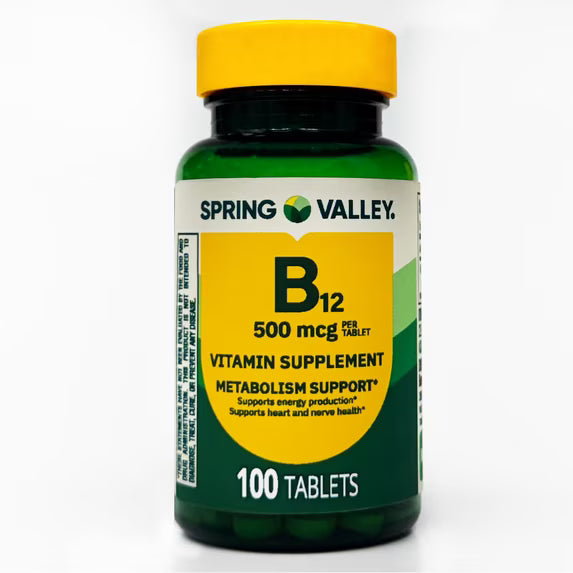 Spring Valley Vitamin B12 500 mcg, 100 Tablets