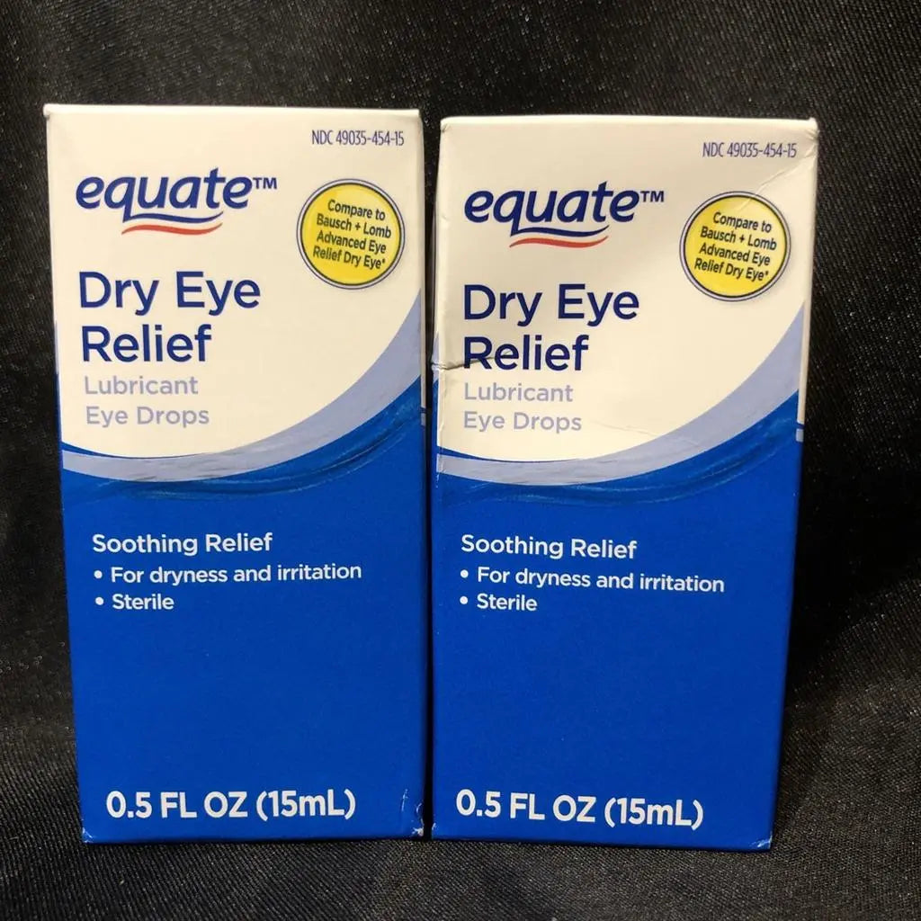 Equate Dry Eye Relief Lubricant Eye Drops, 2-Pack, 0.5 fl oz Bottles, 15 mL Each