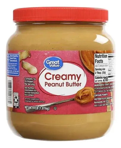 Great Value Creamy Peanut Butter, 64 oz (4 lb)