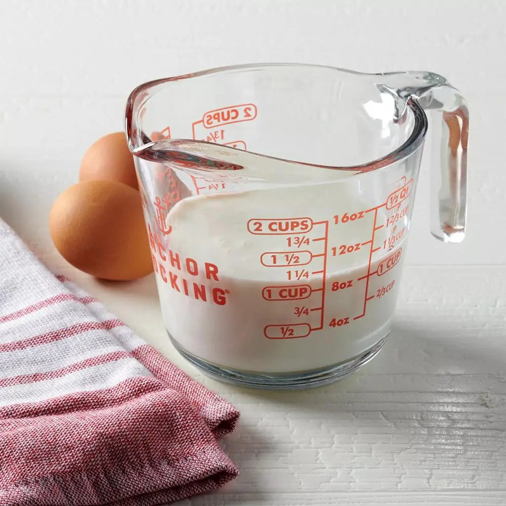 Anchor Hocking 2-Cup Glass Measuring Cup – Clear Decorated Measuring Cup