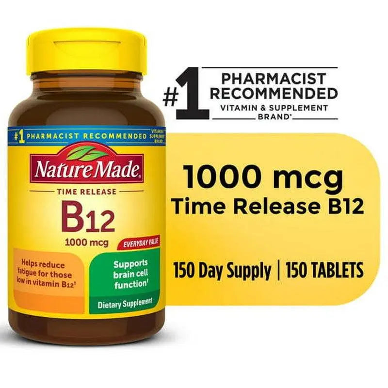 Nature Made Vitamin B12 1000 mcg Time Release Tablets, 150 Count