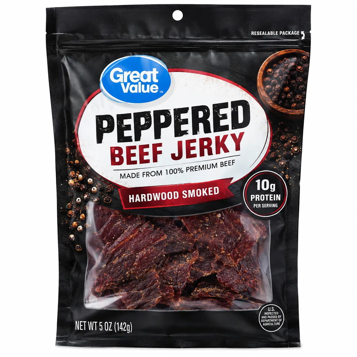 Great Value Peppered Beef Jerky, 5 oz