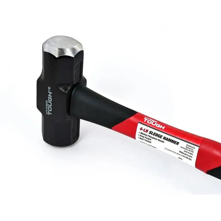 Hyper Tough 4 lb Small Sledge Hammer, Fiberglass Handle with Comfort Grip