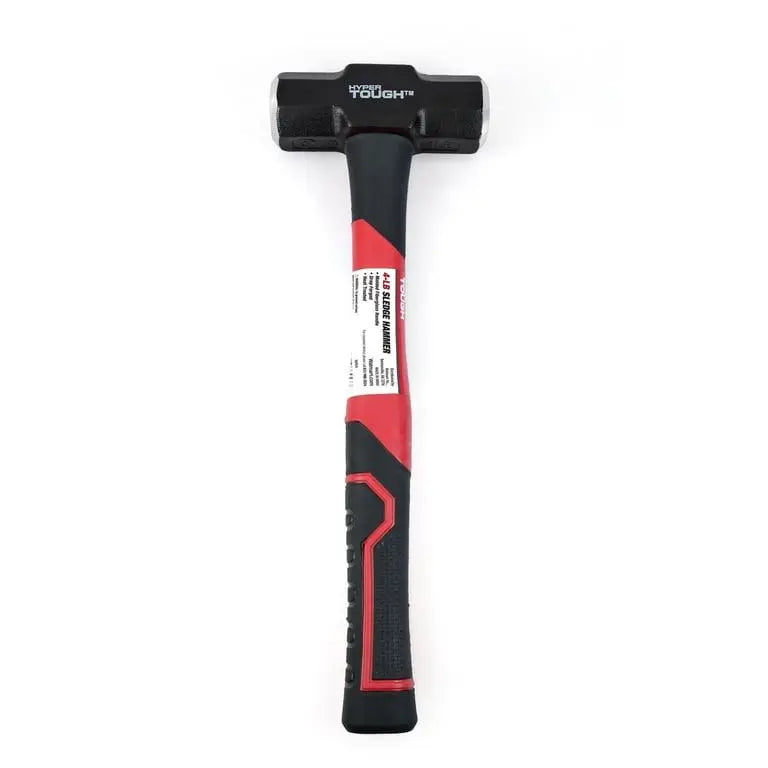 Hyper Tough 4 lb Small Sledge Hammer, Fiberglass Handle with Comfort Grip