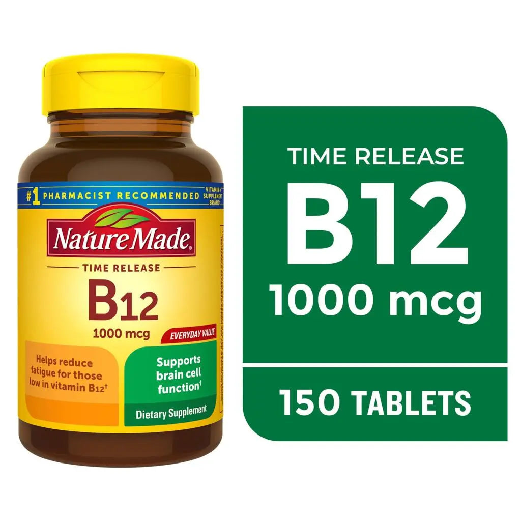 Nature Made Vitamin B12 1000 mcg Time Release Tablets, 150 Count