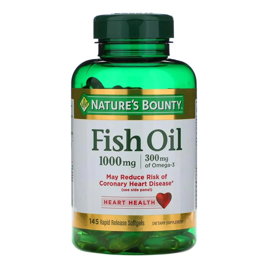 Nature’s Bounty Fish Oil with Omega-3 1000 mg Softgels, 145 Count